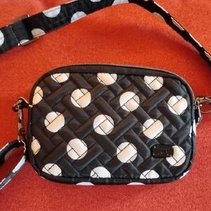 Stylish Black and White Quilted Crossbody Bag